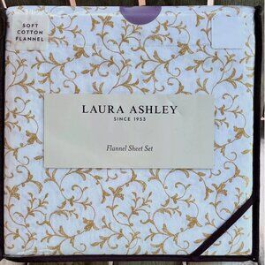 Laura Ashley ANNA SCROLLS Cotton Flannel FULL Size Sheet Set - (Holiday Motif)